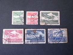 Cecoslovacchia Tschechoslowakei Czechoslovakia 1930 Planes Over Different Landscapes - Luftpost