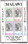 172a Malawi 1971 Incisioni Di A. Durer Easter The Small Passion Engravings Sheet Perf. Nuovo Mnh - Grabados