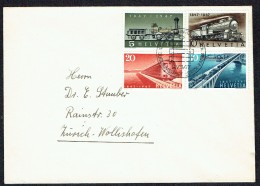 1947  CENTENAIRE DES CHEMINS DE FER SUISSE  Zum 277-280  MiNr 484-7 - FDC