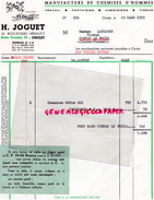 49 - ANGERS-FACTURE H. JOGUET - MANUFACTURE CHEMISES D' HOMMES- MAGUY-FLOSSIE- 39 BD.HERAULT- 1955 - 1950 - ...
