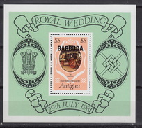 BARBUDA :  Block 57  –  ** MNH  Royal Wedding Diana & Charles  – (1981) - Barbuda (...-1981)