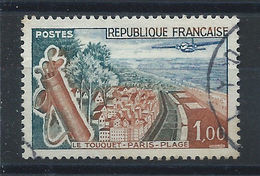 France Variété Du N°1355 Obl (FU) 1962 - République Française En Bleu - Used Stamps