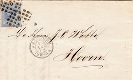 30 AUG 1873   Vouwbrief Van Amsterdam Naar Hoorn  Met NVPH 19 Met Puntstempel 5 - Lettres & Documents