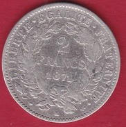 France 2 Francs Argent Cérès 1871 K "petit K" - Altri & Non Classificati