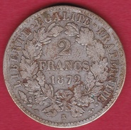 France 2 Francs Argent Cérès 1872 K - Andere & Zonder Classificatie