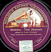 78 T - 30 Cm. - 1 Face  Ange - état M -  Fritz Kreister - Méditation _ Thais (Massenet) - 78 T - Disques Pour Gramophone