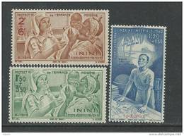 Inini P.A.  N°  1 / 3  X P.E.I.Q.U.I.: Les 3 Valeurs Trace Charnière Sinon TB - Unused Stamps