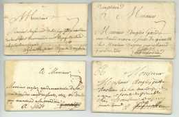 4 Lettres PARIS Pour Grenoble Ou Gap - 1740-1746 Angles DE SERIONNE Et DE BELMONT - Manuscripts