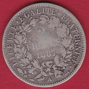 France 2 Francs Argent Cérès 1887 A - Autres & Non Classés