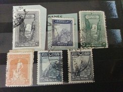 RARE 2+2 1/2+12 1/2 KURUS+5+10 GROUCH+20 PARA(HARD TO FIND) TURKEY 1929 USED STAMP TIMBRE - Gebruikt