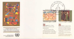 NATIONS UNIES FDC DU 20 NOVEMBRE 1991 GENEVE SERIE DES DROITS DE L HOMME - Storia Postale