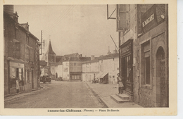 LUSSAC LES CHATEAUX - Place Saint Sornin ( MAISON MACARY , Grains Graines Semences) - Lussac Les Chateaux