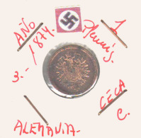 GERMANI  DEUTSCHES REICH  1 Pfennig  Imperio Año 1874-G - 1 Pfennig