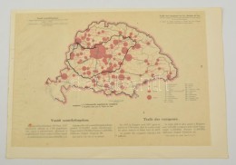 A Vasúti Személyforgalom Magyarországon 1913-ban, Térkép Magyarázattal,... - Autres & Non Classés