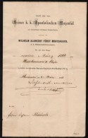 1866 Hermannstadt, Wilhelm Albrecht Fürst Montenouvo által SajátkezÅ±leg Aláírt... - Other & Unclassified