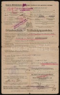 1918 Szeptember Katonai Szabadságigazolvány Sok Feljegyzéssel, Pecséttel / - Other & Unclassified