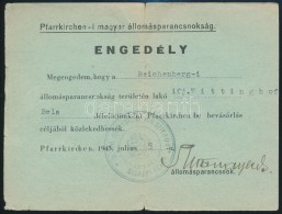 1945 Bevásárlási Engedély, Pfarrkirchen-i Magyar... - Autres & Non Classés