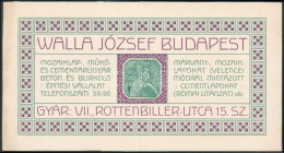 Cca 1920 Budapest, Walla József Mozaiklap- MÅ±kÅ‘- és Cementárugyár Reklámlapja,... - Werbung