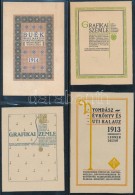 Cca 1910 Grafikai és Nyomdász MÅ±intézetek és Folyóiratok Reklámlapjai,... - Werbung