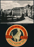 1962 Pöstyén/Piestany BÅ‘röndcímke, és Modern Képeslap, D: 9,5 Cm és... - Werbung