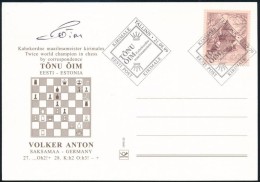 Tonu Oim (1941- ) észt Levelezési Sakk-világbajnok Aláírása észt... - Autres & Non Classés