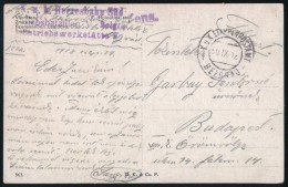 1918 Tábori Képeslap Belgrádból Garbay Sándornak, KésÅ‘bb A Magyar... - Sonstige & Ohne Zuordnung