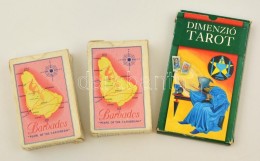 3 Csomag Kártya: Tarot + 2 Csomag Barbados Bridzspóker, Saját Csomagolásaikban - Autres & Non Classés