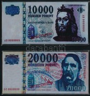 10 000 és 20 000 Forintos Bankjegyeket ábrázoló Két Bontatlan... - Sonstige & Ohne Zuordnung