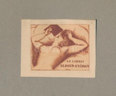 Sokol Jelzéssel: Erotikus Ex Libris. Elsner. Klisé 9x11 Cm Paszpartuban - Sonstige & Ohne Zuordnung