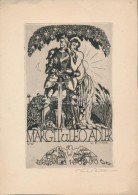 Karl Ritter (1888-1977): Ex Libris Margit U. Leo Adler. Rézkarc, Papír, Jelzett , 18×11 Cm - Autres & Non Classés