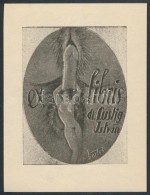 Bartos László (1902-1943): Pornográf Ex Libris. Klisé, Papír, Jelzett A... - Sonstige & Ohne Zuordnung