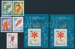 ** 1972 Téli Olimpia, Sapporo Sor Mi 3979-3983 + Blokk 74, 75 - Sonstige & Ohne Zuordnung