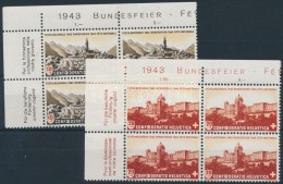 ** 1942 Pro Patria Sor ívsarki Négyestömbben Mi 408-409 - Other & Unclassified