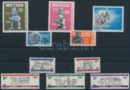 ** 1965-1966 Mexikói Olimpia 2 Klf Sor  Mi 1192-1196 + 1214-1218 - Autres & Non Classés