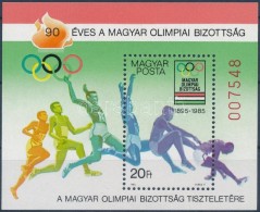 ** 1985 90 éves A Magyar Olimpiai Bizottság Blokk Hátoldalán A MAGYAR POSTA... - Autres & Non Classés