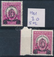 ** O 1931 KisegítÅ‘ MPIK 502 B + 506 B (35.000) (506 Postatiszta) - Autres & Non Classés