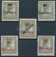 * Baranya I. 1919 5 Db Zita Bélyeg, Csak 4 Db Bodor Vizsgálójellel - Autres & Non Classés