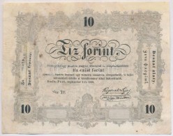 1848. 10Ft 'Kossuth Bankó' Hátlapi Szövegben 'BÜNTETETTNEK' Sajtóhiba... - Non Classés