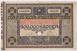 Ausztria / Bécs 1917. 'XXXII. Staatslotterie' Lottó Sorsjegy 4K értékben,... - Ohne Zuordnung