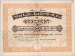 Budapest 1923. 'Magyar Amerikai Bank Részvénytársaság' 5 Részvénye... - Ohne Zuordnung