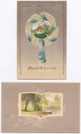 2 Db RÉGI Dombornyomott üdvözlÅ‘lap / 2 Pre-1945 Emb. Greeting Cards, Litho - Ohne Zuordnung