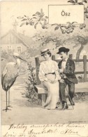 * T2/T3 Åsz / Couple With Stork, Art Postcard. B.KW.I. 585/3. S: Th. Bauer (EK) - Non Classés