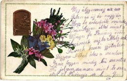 * T2/T3 1915 Isonzo Armee / WWI Military Memorial Card, Floral Emb.  (EK) - Non Classés