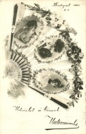 T2/T3 1900 Ladies, Floral Decorated Art Postcard S: Jack Abeillé (EK) - Ohne Zuordnung