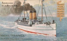 * T1/T2 Yacht 'France' Service De La Riviera, French Steamship - Non Classés