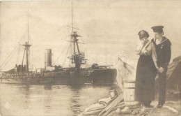 T2 K.u.K. Kriegsmarine Romantic Mariner Postcard With Torpedoboat - Ohne Zuordnung