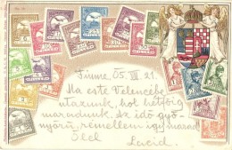 T2/T3 Magyar Bélyegek, Angyalkás-címeres Dombornyomott Litho Lap / Hungarian Stamps, Angles,... - Ohne Zuordnung