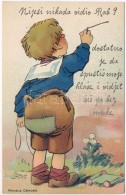 ** T2/T3 Rab, Arbe, Rabu; Humoros Leporellólap Fiúval / Humorous Leporellocard With School Boy, Litho... - Ohne Zuordnung