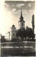 T2 1934 Nagydobrony, Velika Dobrony; Református Templom / Church, Foto Krejci Photo - Ohne Zuordnung