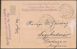 1916 Tábori LevelezÅ‘lap 'Spitalseelsorge Des K. Und K. Feldspitales Nr. 9/5' + 'HP 117' - Sonstige & Ohne Zuordnung